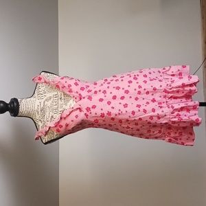 Zara Floral linen blend v-neck ruffle dress size s